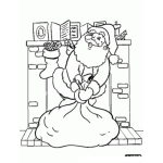 Dibujo para colorear Dibujo De Santaclaus Saliendo De La Chimenea Para Pintar Y Colorear