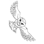 Dibujo para colorear Buho Mensajero Dibujo D Euna Lechuza Con Un Sobre Para Colorear