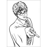 Dibujo para colorear Dibujo De Harry Potter Con Su Varita Magica Para Colorear A Jarry Poter