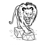 Dibujo para colorear Leon De Circo Dibujo De Leon En Circo Para Pintar Y Colorear