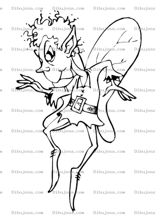Dibujo para colorear Dibujo De Hado Madrino Para Pintar Y Colorear