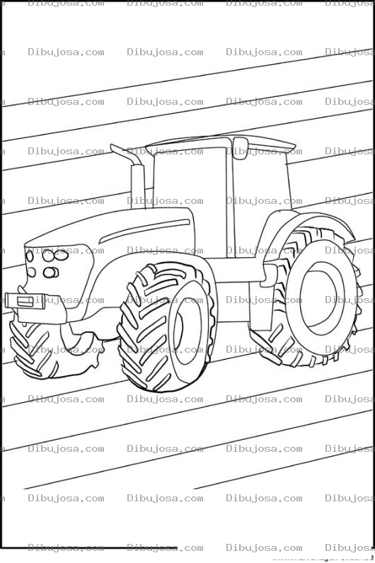 Dibujo para colorear Dibujo De Un Tractor En El Campo Para Colorear