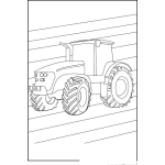 Dibujo para colorear Dibujo De Un Tractor En El Campo Para Colorear