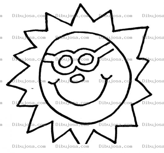 Dibujo para colorear Dibujo Del Sol Con Lentes Para Colorear
