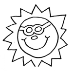 Dibujo para colorear Dibujo Del Sol Con Lentes Para Colorear