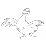 Dibujo para colorear Dibujo De Ganso Con Las Alas Abiertas Para Pintar Y Colorear Ganzo Feliz