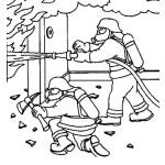 Dibujo para colorear Colorear Bomberos Apagango Un Fuego