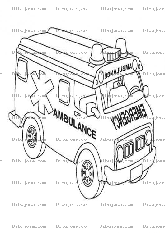 Dibujo para colorear Dibujo De Una Ambulancia Para Colorear