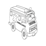 Dibujo para colorear Dibujo De Una Ambulancia Para Colorear