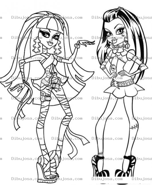 Dibujo para colorear Dibujo De Chicas Monster Hight Para Pintar Y Colorear Muchachas Modernas