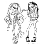 Dibujo para colorear Dibujo De Chicas Monster Hight Para Pintar Y Colorear Muchachas Modernas
