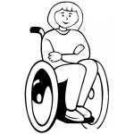 Dibujo para colorear Dibujo De Mujer En Silla De Ruedas Para Colorear