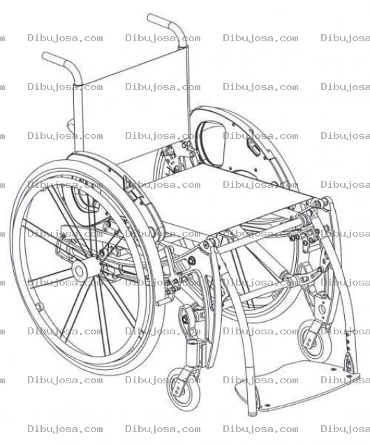 Dibujo para colorear Dibujo De Una Silla De Ruedas Para Pintar Y Colorear