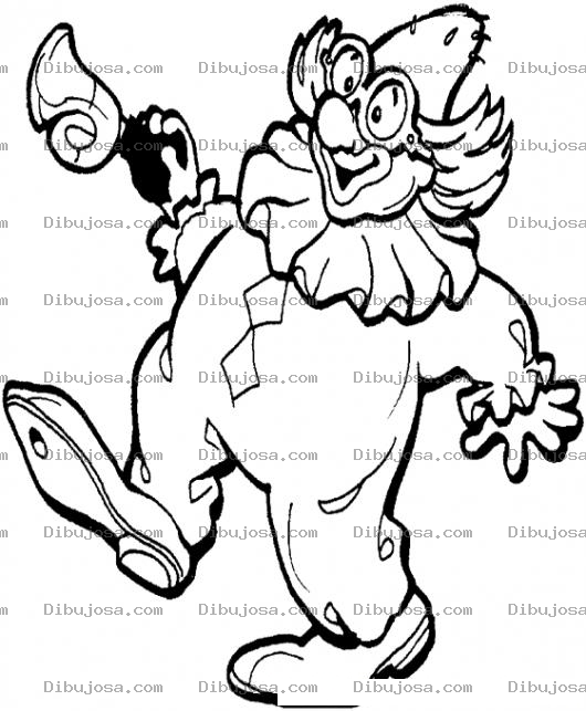 Dibujo para colorear Dibujo De Un Payaso Con Bocina Para Pintar