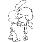 Dibujo para colorear Dibujo D Eun Punk Y Su Novia Dandole Un Besito En La Nariz Para Pintar Y Colorear