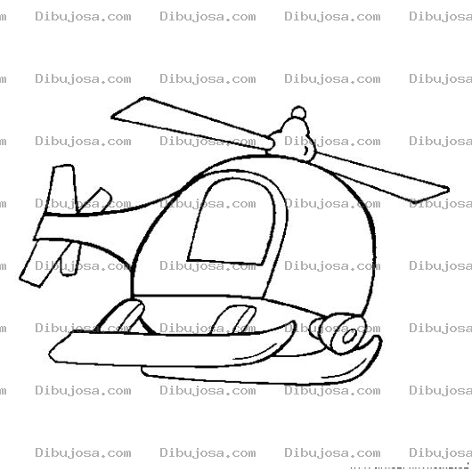 Dibujo para colorear Dibujo De Helicoptero Volando Para Pintar Y Colorear