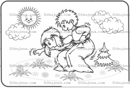 Dibujo para colorear Competencia De Saltos En Sacos Para Pintar Y Colorear