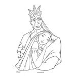 Dibujo para colorear Dibujo De Pocahontas Con Su Papa Para Pintar Y Colorear