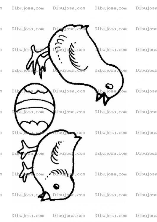 Dibujo para colorear Colorear Pollitos Y Un Huevo