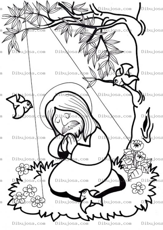 Dibujo para colorear Dibujo Biblico De Jesus Orando Para Pintar Y Colorear