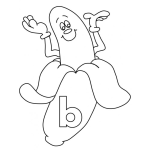 Dibujo para colorear Letra B Dibujo De Un Banano Con La Letra Be Para Pintar Y Colorear
