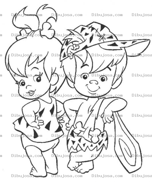 Dibujo para colorear Pebbles Y Bambam Para Pintar Y Colorear