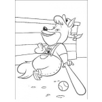 Dibujo para colorear Dibujo De Zorra Beisbolista Para Pintar Y Colorear
