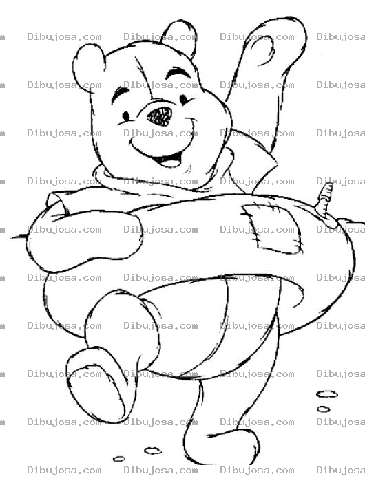 Dibujo para colorear Dibujo De Wini Puh Con Salvavidas Para Pintar Y Colorear A Winnie De Pooh Listo Para La Piscina