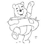 Dibujo para colorear Dibujo De Wini Puh Con Salvavidas Para Pintar Y Colorear A Winnie De Pooh Listo Para La Piscina