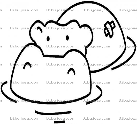 Dibujo para colorear Dibujo De Hipopotamo En El Agua Para Colorear