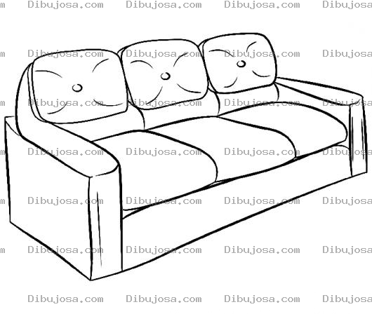 Dibujo para colorear Dibujo D Eun Sofa De Tres Plazas Para Pintar Y Colorear