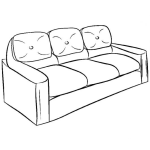 Dibujo para colorear Dibujo D Eun Sofa De Tres Plazas Para Pintar Y Colorear