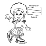 Dibujo para colorear Bandera De Rusia Dibujo De Chica Rusa Para Pintar Y Colorear