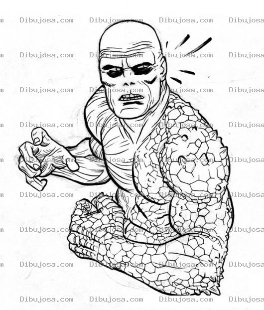 Dibujo para colorear Dibujo De Hombre Con Escamas Para Pintar Y Colorear