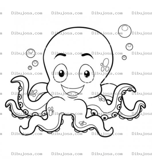 Dibujo para colorear Dibujo De Pulpo Bebe Para Pintar Y Colorear A Pulpito