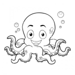 Dibujo para colorear Dibujo De Pulpo Bebe Para Pintar Y Colorear A Pulpito