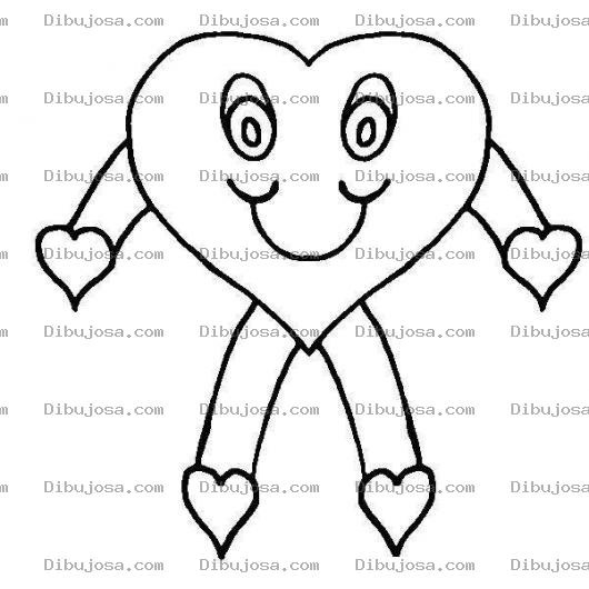 Dibujo para colorear Colorear Corazon Con Brazos Y Piernas