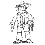 Dibujo para colorear Pistolero Con Miedo Para Pintar Y Colorear