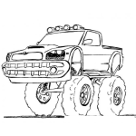 Dibujo para colorear Dibujo De Troca Monster Para Pintar Y Colorear Pickup Con Llantas Gigantes