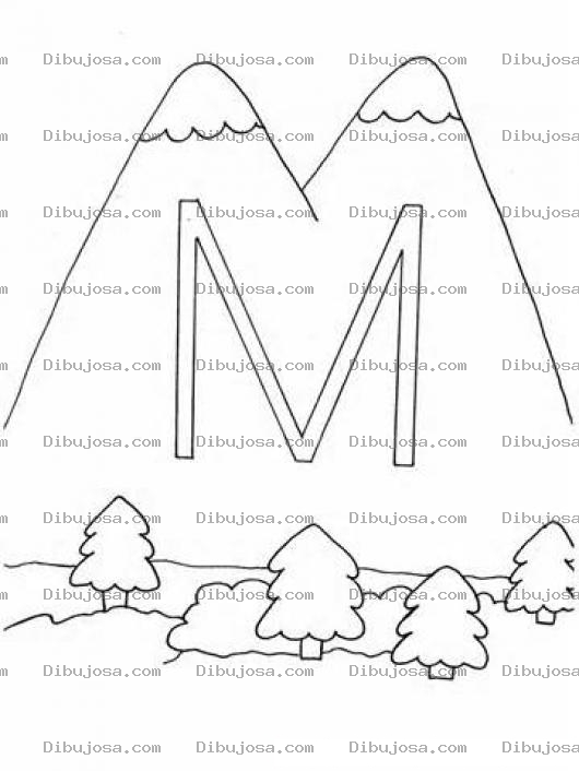 Dibujo para colorear Dibujo De La Eme De Montana Para Pintar Y Colorear