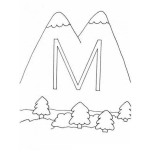 Dibujo para colorear Dibujo De La Eme De Montana Para Pintar Y Colorear