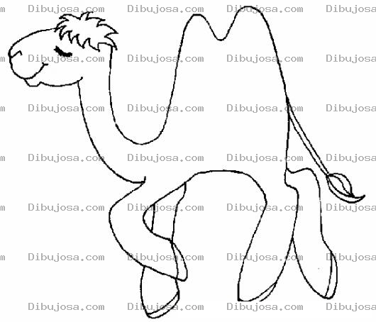 Dibujo para colorear Dibujo De Camello Optimista Para Pintar Y Colorear