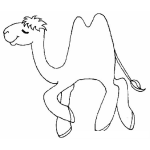 Dibujo para colorear Dibujo De Camello Optimista Para Pintar Y Colorear