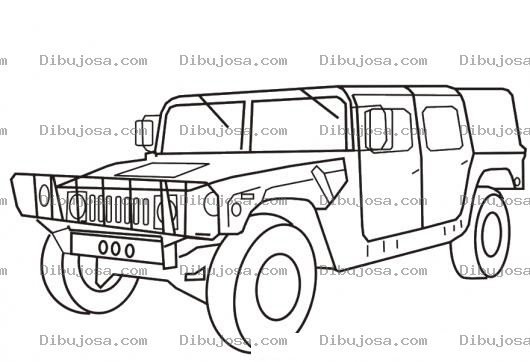 Dibujo para colorear Dibujo De Una Hummer Para Pintar Y Colorear