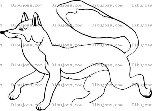 Dibujo para colorear Dibujo De Un Zorro Para Pintar Y Colorear