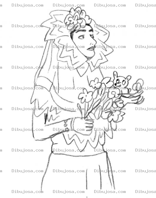 Dibujo para colorear Dibujo De Novia Abandonada Para Pintar Y Colorear