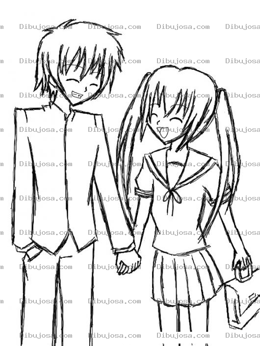 Dibujo para colorear Dibujo De Novios Chinitos Para Colorear