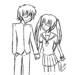 Dibujo para colorear Dibujo De Novios Chinitos Para Colorear