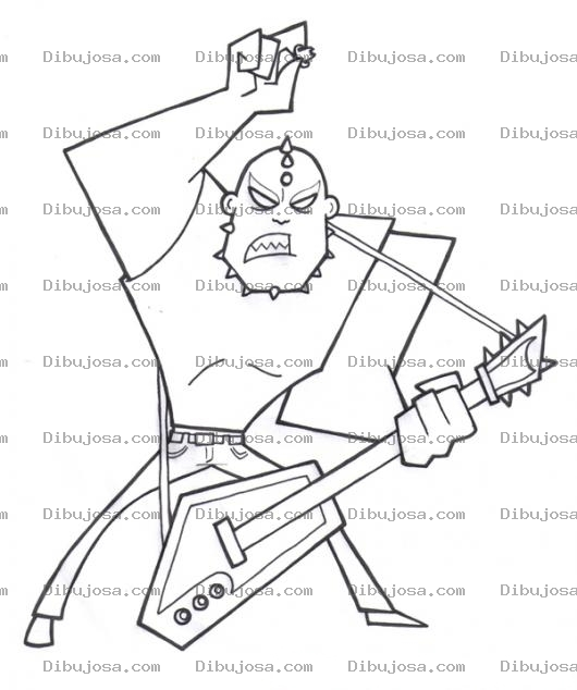 Dibujo para colorear Dibujo De Rockero Musculoso Para Pintar Y Colorear