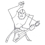 Dibujo para colorear Dibujo De Rockero Musculoso Para Pintar Y Colorear